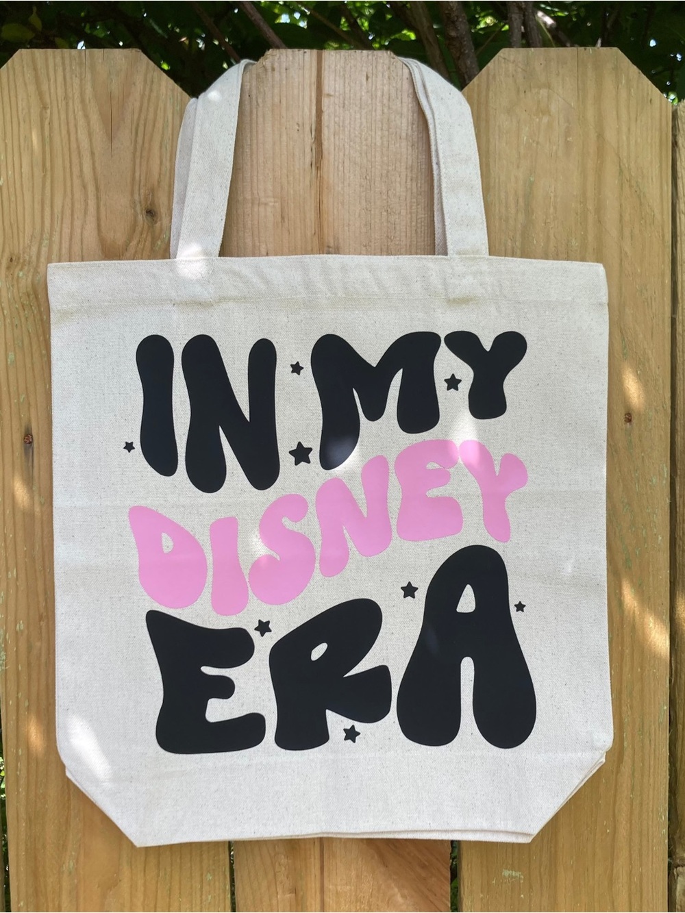 "In My Disney Era" Canvas Tote Bag - Pink & Black Graphic